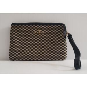 Coach Legacy Lexi Wristlet Beige Black Pouch Jacquard Wallet Zip Top 4X6.5 #3W